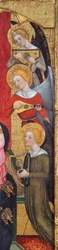 Madonna met engelen die muziek spelen (detail), ca. 1380