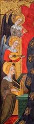 Madonna met Muziekmakende Engelen (Detail) - Schilderij van Pere Serra (actief rond 1357-1406), ca. 1380 - Tempera op paneel - Museu Nacional d
