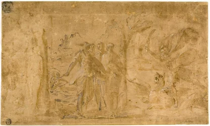 Studie voor Perseus die Andromeda bevrijdt