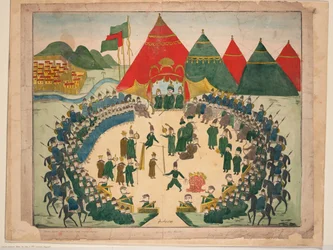 Executie in aanwezigheid van de sjah van Perzië