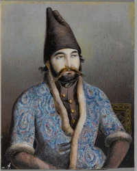 Portret van een edelman of koninklijk figuur, mogelijk Muhammad Shah Qajar