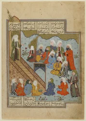 Profeet Mohammed predikt na de Slag om de Greppel, c.1590