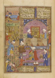 Scène in een taverne uit een Divan van Hafiz