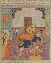 De klaagzang van Farude, illustratie uit de Shahnama (Boek der Koningen) door Abul-Qasim Manur Firdawsi (ca. 934-ca. 1020) 1619