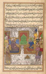 Timur & Sultan Bayazid I (Yilderam) na de slag bij Ankara (1402) (illustratie uit 