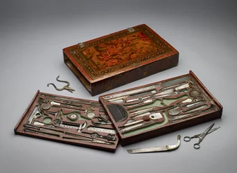 Gereedschapskist met afbeelding van de Heilige Familie, ca. 1830