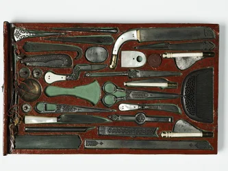 Gereedschapskist met afbeelding van de Heilige Familie, ca. 1830