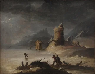 Landschap met schaatsers
