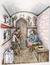 Middeleeuwse latrine, ca. 1350, ca. 1990-2010