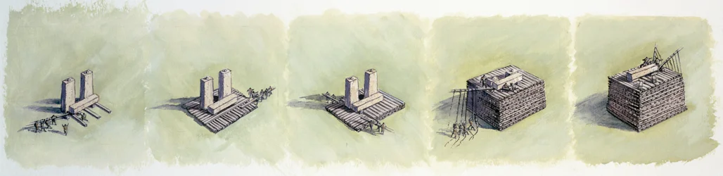 Het optillen van een latei, Stonehenge, Prehistorisch, ca. 1990-2010