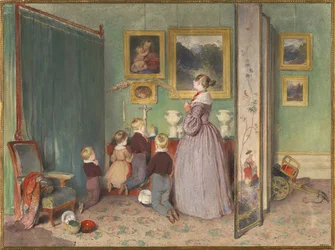 Het Avondgebed Aartshertogin Sophie met kinderen, 1839