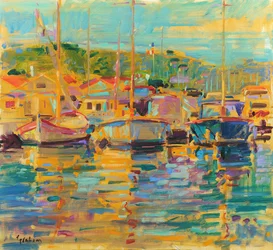 Saint-Tropez Ochtend, 2018 (olieverf op doek)