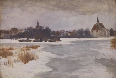 Een uitzicht op Faaborg. Winter
