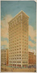 Prairie School wolkenkrabber, Chicago, Illinois, perspectief