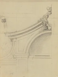 Fontein in de perziktuin van de Opperbelvedère: detail