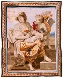 Vlaams wandtapijt. Serie De Triomf van de Eucharistie. Wijsheid wordt geïnspireerd door de Heilige Geest. Negentiende wandtapijt in de serie. Model Peter Paul Rubens. 1626-1628. Manufacture Jacob II Geubels, Brussel.