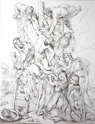 Jezus Christus, Afdaling van het kruis (prent)