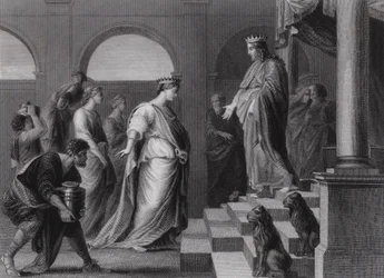 Salomo en de Koningin van Sheba (gravure)