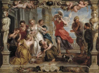 Achilles ontdekt door Ulysses tussen de dochters van Lycomedes op Skyros, 1630-1635