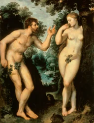 Adam en Eva onder de Boom van Kennis