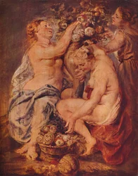 Ceres en twee nimfen met een hoorn des overvloeds, ca. 1617