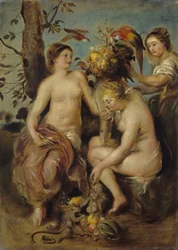Ceres en de nimfen, kopie naar Rubens