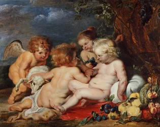 Christus met de jonge Johannes en engelen