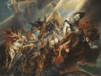 De val van Phaethon. Rond 1604/05, waarschijnlijk rond 1606/08 herzien
