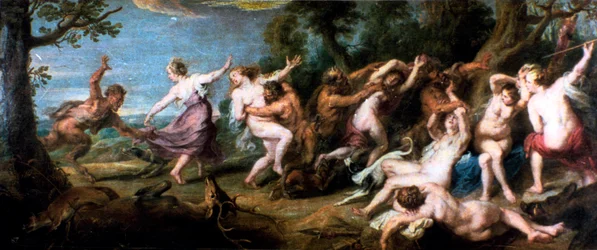 Diana en haar nimfen verrast door de faunen, 1638-1640