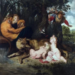 De vondst van Romulus en Remus. 1612