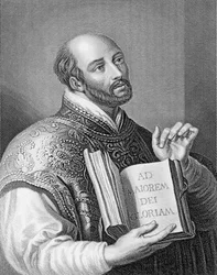Ignatius Loyola, gegraveerd door William Holl de jongere, ca. 1830
