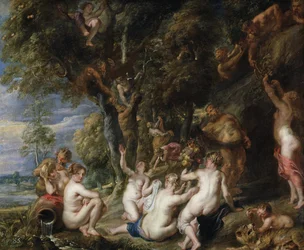 Nimfen en saters, ca. 1615