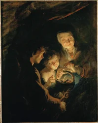 Oude vrouw met een vuurkorf, ca.1618-20 (schilderij op eikenhout)