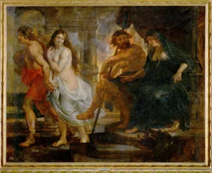 Orpheus en Euridice met Pluto en Proserpina (schilderij op doek)