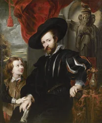 Portret van Peter Paul Rubens met zijn zoon Albert