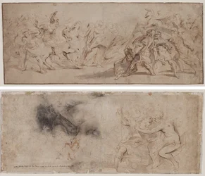 Verzoening van de Romeinen en de Sabijnen (recto) Venus Ontwapent Mars, Draperiestudie (verso)