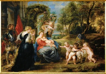 Rust op de vlucht naar Egypte, ca.1632-35 (schilderij op hout)