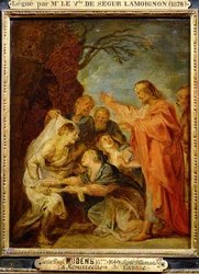 Wederopstanding van Lazarus, schets voor Berlijn (schilderij op hout)