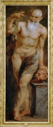 Silen, of een faun, geschilderd voor de Torre de La Parada (schilderij op doek)