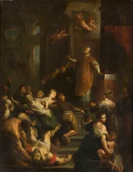 De heilige Ignatius van Loyola verdrijft boze geesten uit een bezetene