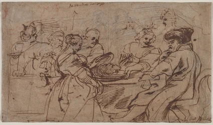 Het feest van Herodes (recto) Tomyris met het hoofd van Cyrus (verso)