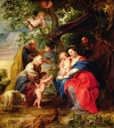 De Heilige Familie onder een appelboom