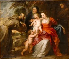 De Heilige Familie met de heiligen Franciscus en Anna en de jonge Johannes de Doper, c.1635