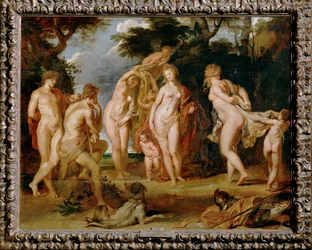 Het oordeel van Parijs (schilderij op hout)