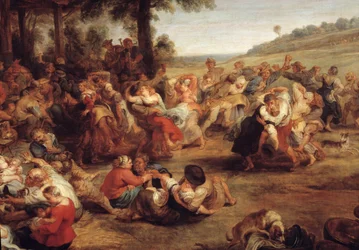 De kermis of bruiloft in het dorp (detail)