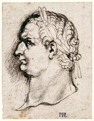 Titus, uit tien tekeningen van acht van de eerste twaalf Caesars, naar de medailles van Giovanni da Cavino