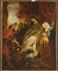Tomyris beveelt het hoofd van Cyrus in een kom met bloed onder te dompelen (Herodotus, Historiën, I, 214)