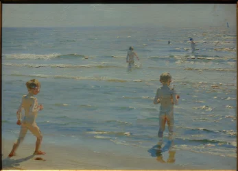 Badende jongens. Zonneschijn. Skagen