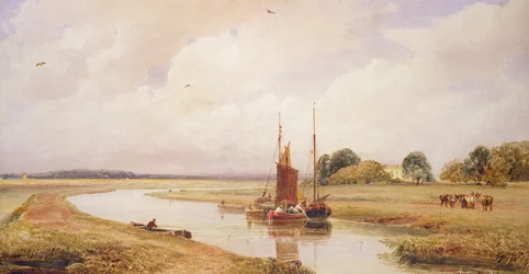 Langrick Ferry aan de rivier Witham bij Boston, Lincolnshire