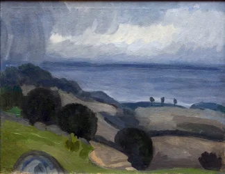 Krim landschap. Regen